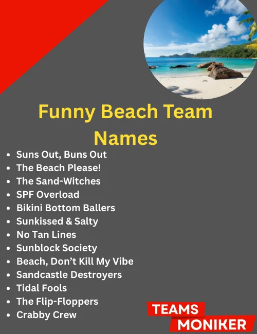 funny beach team names