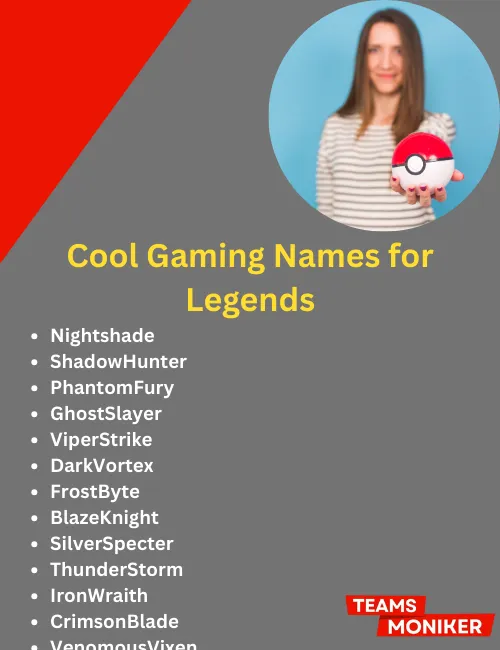 cool gaming names for legends