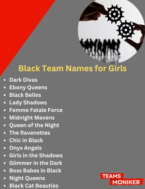 black team names for girls