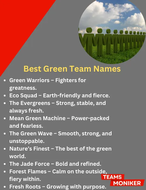 best green team names