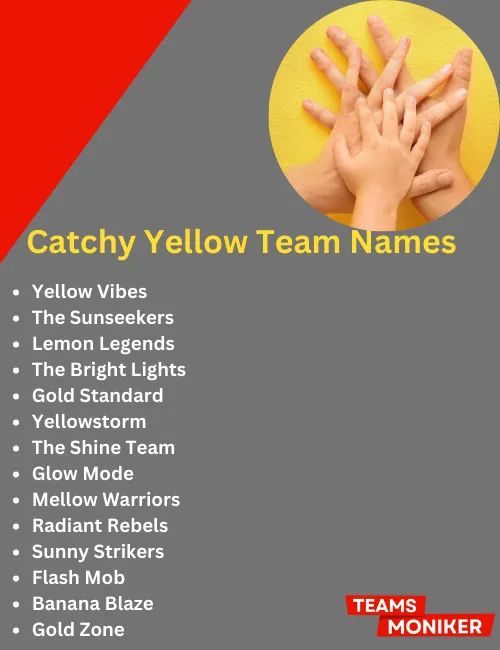 catchy yellow team names