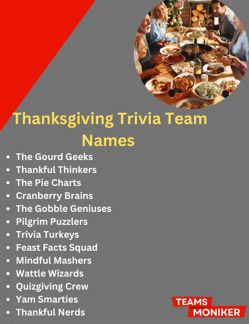 thanksgiving trivia team names