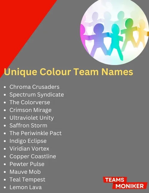 unique colour team names
