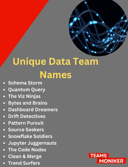 unique data team names