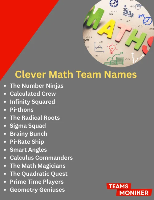 clever math team names