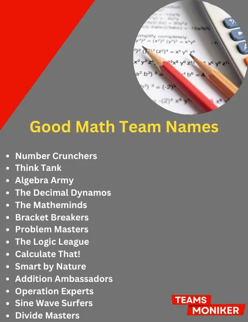 good math team names