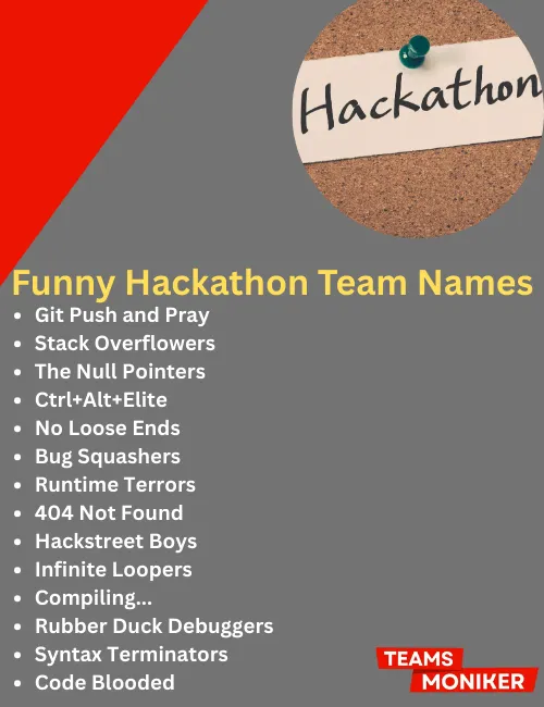 funny hackathon team names