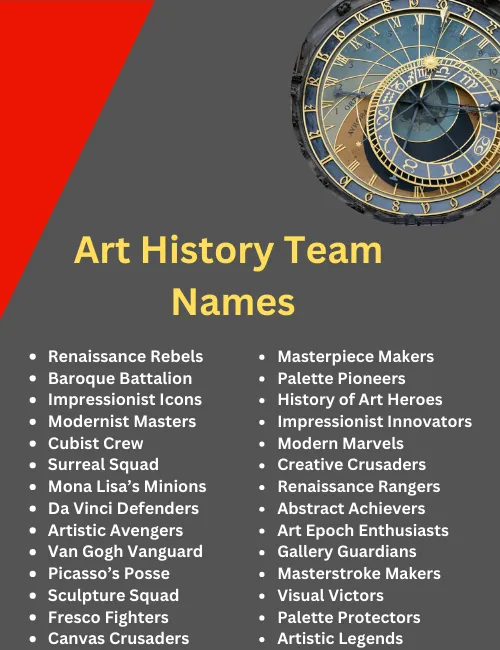 Art History Team Names