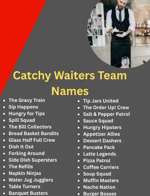 catchy waiters team names