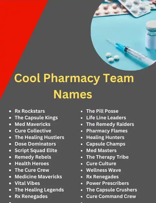 Cool Pharmacy Team Names