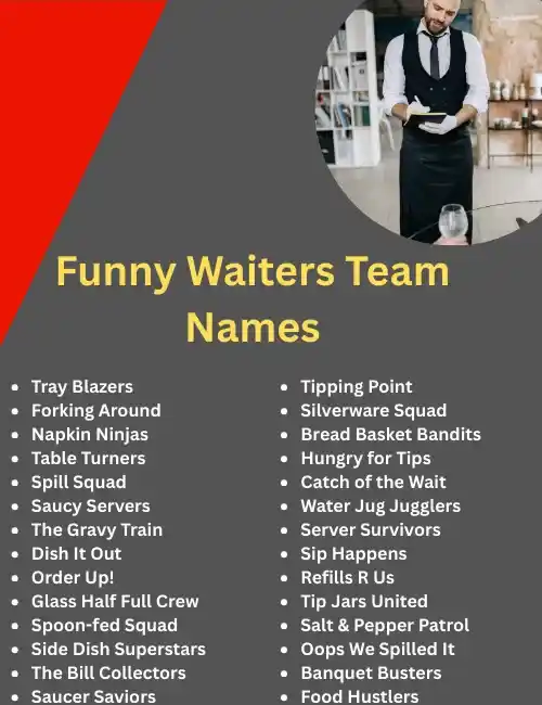 funny waiters team names