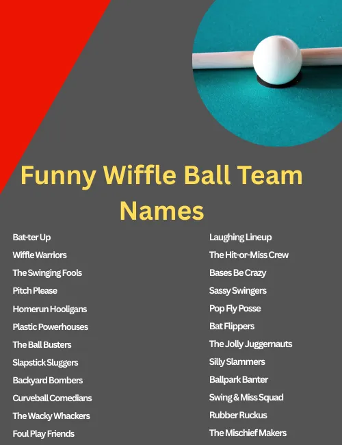 funny wiffle ball team names