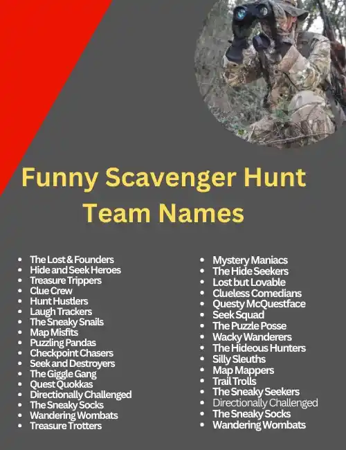funny Scavenger Hunt Team Names