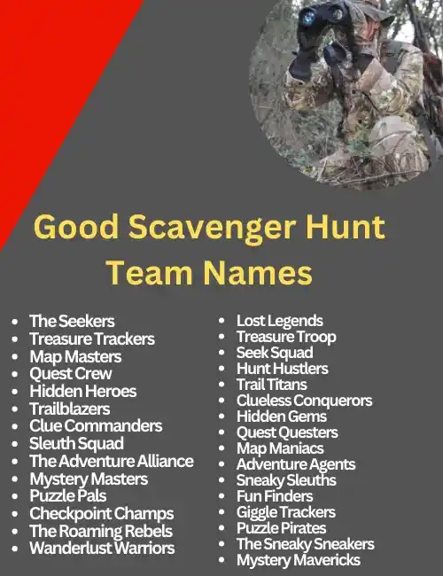 good Scavenger Hunt Team Names