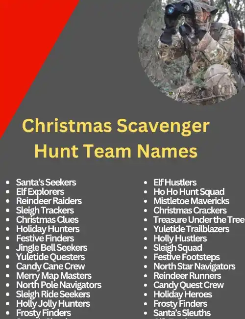 christmas Scavenger Hunt Team Names