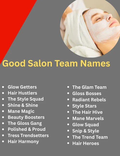good Salon Team Names
