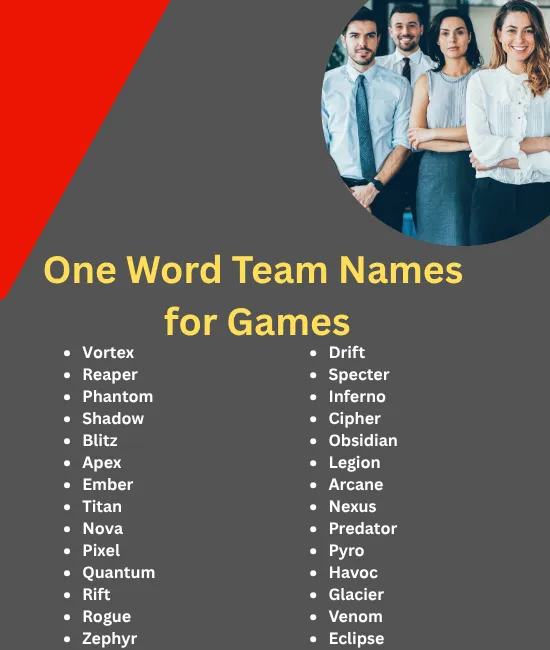 one word team names for games