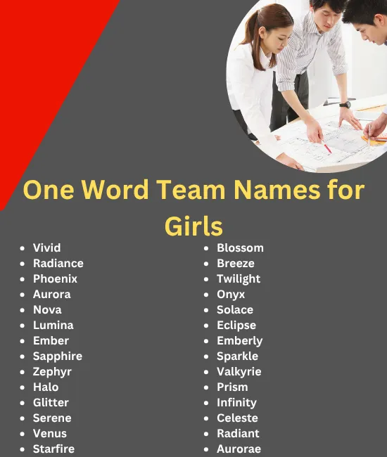 one word team names for girls